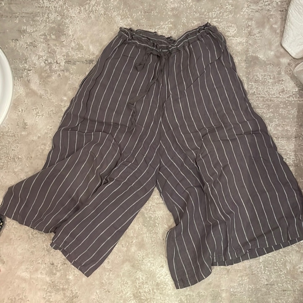 Linen wide leg pants